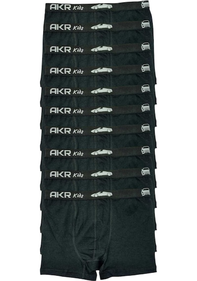 Uniquetrenders Erkek Çocuk 10'lu Pamuklu Boxer Siyah