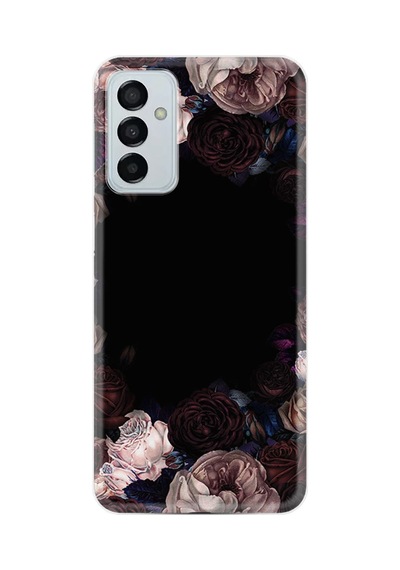 Samsung Galaxy Uyumlu A04s Kılıf Resimli Desenli Silikon Platinium Series Dark Flowers 1906