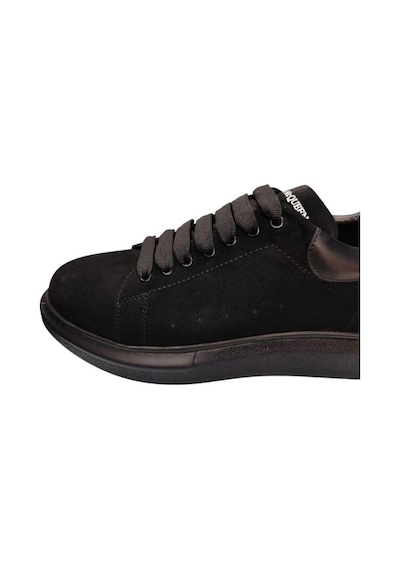 King Shoes Büyük Numara Siyah Süet Erkek Ayakkabı
