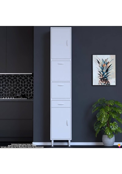 Modilayn Ece Kapaklı Çekmeceli Çok Amaçlı Kiler Dolabı - Mutfak Ve Kahve Köşesi 50 Cm Beyaz Modilayn Ece Kapaklı Çekmeceli Çok Amaçlı Kiler Dolabı - Mutfak Ve Kahve Köşesi 50 Cm Beyaz