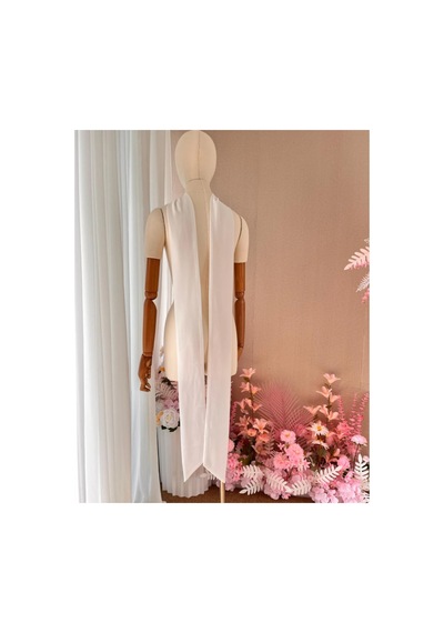 Ezni Atelier Beyaz Şifon 250 Cm Gelinlik Nişanlık Fuları Beyaz Beyaz