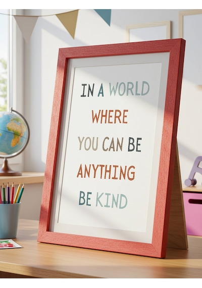 In A World Where You Can Be Anything Be Kind Dijital Baskı Poster V1 Çerçevesiz