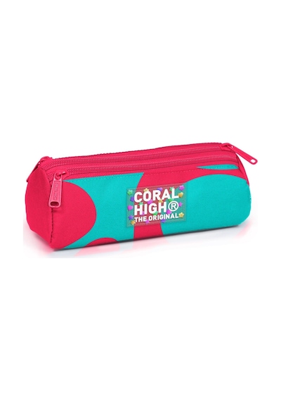 Coral High Kız Çocuk Kırmızı Yeşil Üç Bölmeli Okul Kalem Çantası Çok Renkli