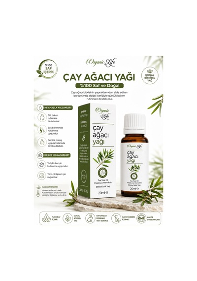 %100 Saf Çay Ağacı Yağı 20 Ml - Pürüzsüz Cilt Bakım Yağı
