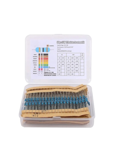 Kutulu 600 Parça Direnç Seti 10ohm / 1mohm 30 Farklı Tip 20şer Adet Metal Film Dip Direnç