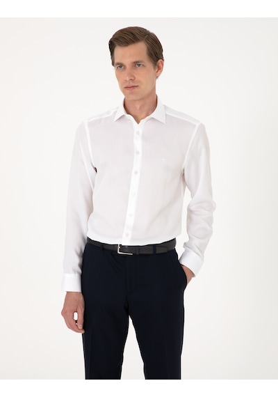 Pierre Cardin Erkek Beyaz Gömlek Desenli 50303339-vr013 Beyaz