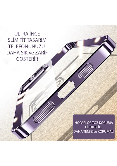 Apple Uyumlu iPhone 15 Pro Max Kılıf Sararmaz Sert Şeffaf Magsafe Özellikli