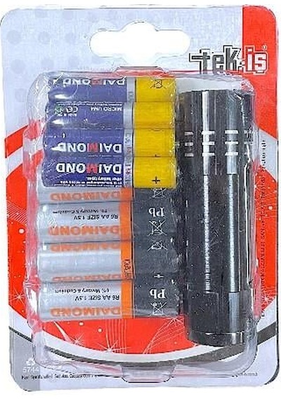 Fener Mini Cep El Feneri Alüminyum Kasa 4 Renk 1 Adet 4 Kalem 4 İnce Pil Hediyeli