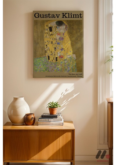 Gustav Klimt Öpücük, Çerçevesiz Yüksek Kalite Duvar Afişi - Sanatsever Hediyesi
