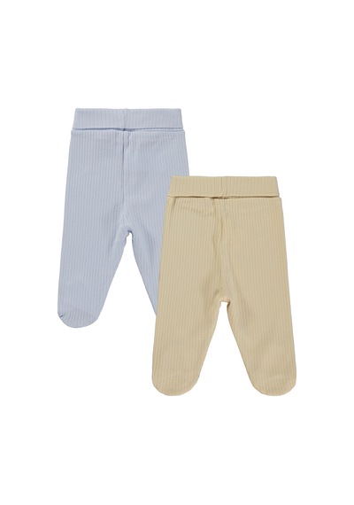 Minidamla Baby Minidamla Patikli Basic 2'li Set 3-9 Ay Tek Alt Bebe - Mavi