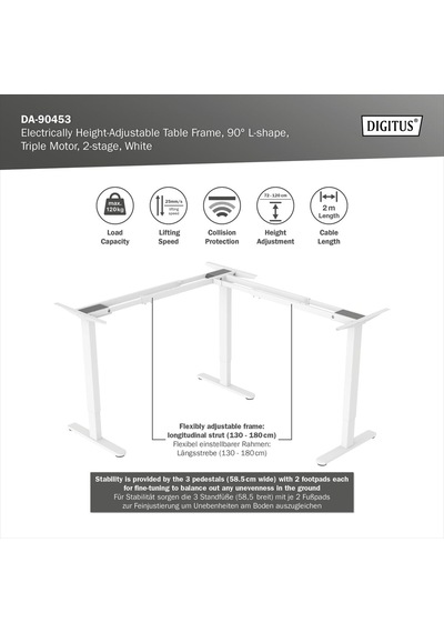 Elektrikli Yüksekliği Ayarlanabilir Masa Çerçevesi, Gri, 124-208 Cm Genel Elektrikli Yüksekliği Ayarlanabilir Masa Çerçevesi, Gri, 124-208 Cm Genel