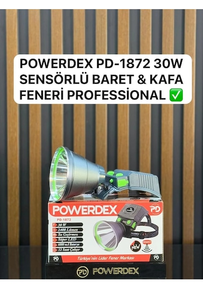 Powerdex Pd-1872 30w Profesyonel Sensörlü Baret Ve Kafa Feneri Siyah