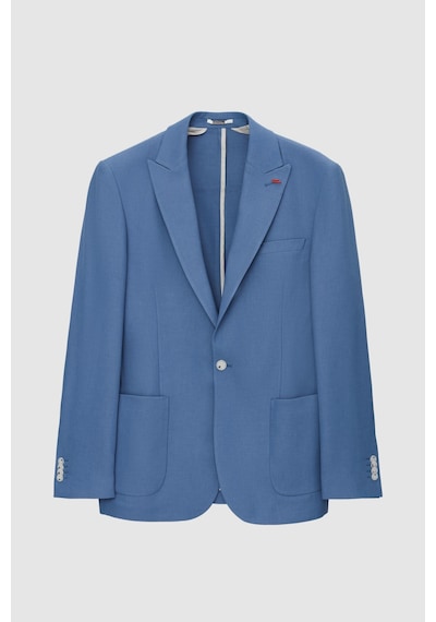 Twn Slim Fit Mavi Armürlü Uçan Blazer Kumaş Ceket 4ef04zb024092 Mavi