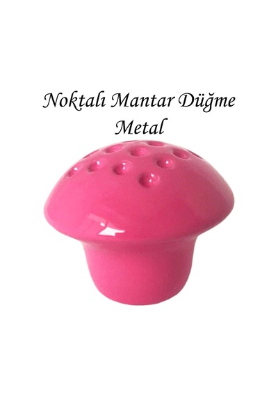 8 Adet Pembe Noktalı Mantar Düğme Kulp Çocuk Bebek Mobilya Çekmece Dolap Kapak Kulbu Metal Kulp Aksesuarları Vidalı