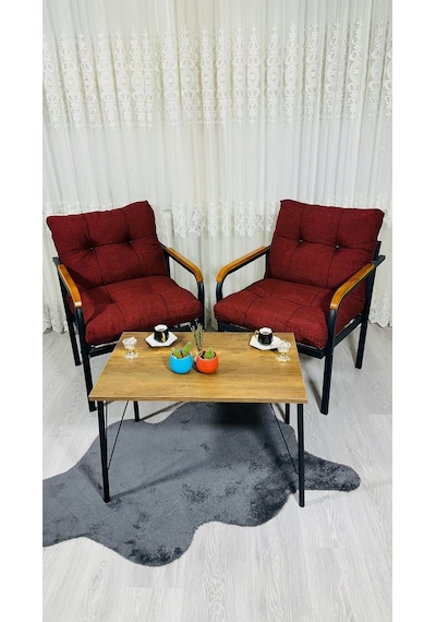 Madame Home Lale Balkon, Bahçe, Cafe Metal Kanepe Koltuk Takımı 2 Tekli + Sehpa Bordo Madame Home Lale Balkon, Bahçe, Cafe Metal Kanepe Koltuk Takımı 2 Tekli + Sehpa Bordo