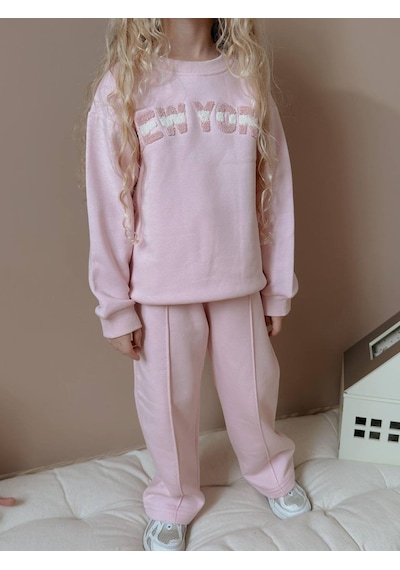 Miniko Kids Kız Çocuk Geniş Paça Eşofman Takımı Pembe