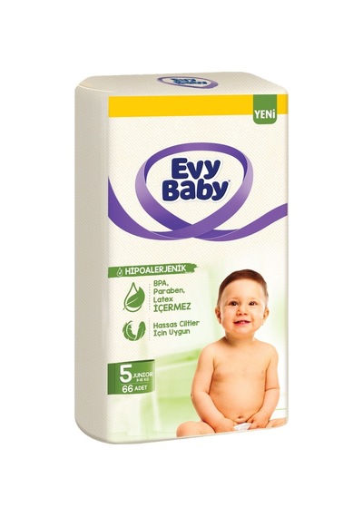 Evy Baby Bebek Bezi 5 Beden 11-18 Kg Junior 66 Adet Süper Fırsat Paket 5 Numara