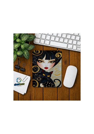 Kara Kedi Baskılı Oyuncu Mousepad 0112