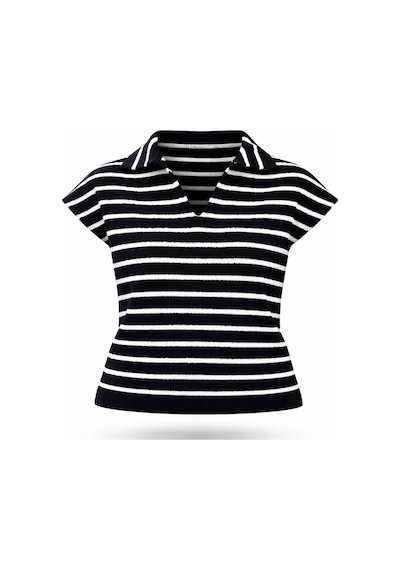 5in1Canpolat Lacivert Polo Yaka Çizgili Triko 5224