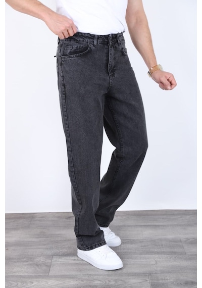Blayn Jeans Erkek Antrasit Baggy Kot Pantolon - Geniş Kalıp Günlük Rahat Denim Jean kahverengi