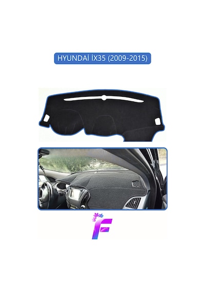 Hyundai İx35 2009-2015 Uyumlu Torpido Örtüsü Kolay Montaj Yansıma Önleyici Tam Koruma G59 Mavi