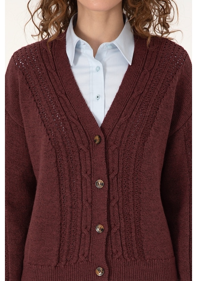 U.S. Polo Assn. U.s. Polo Assn. Kadın Plum Hırka Triko 50309657-vr177 New Plum