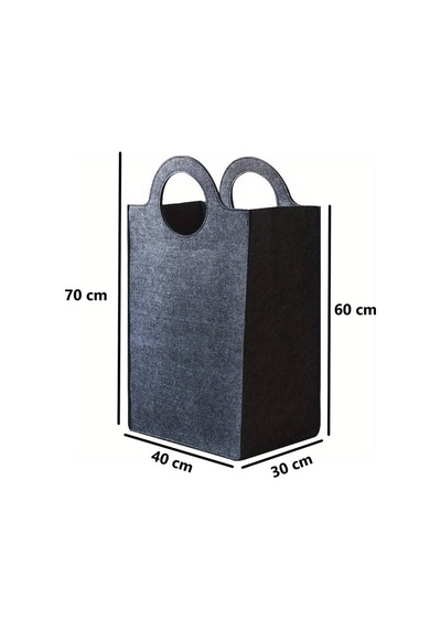 Kirli Çamaşır Oyuncak Çocuk Organizer Keçe Sepet Xxl Boy Çok Amaçlı Saklama Sepeti Gri