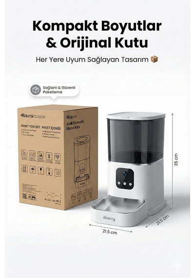Tr Otomatik Mama Kabı Wifi Kontrollü 6l Akıllı Kedi & Köpek Mama Makinesi