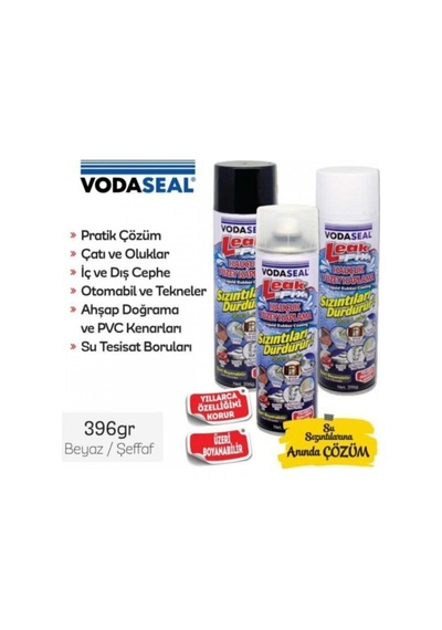 Vodeseal Leak Fix Kauçuk Kaplama Spreyi Siyah 396 Gr