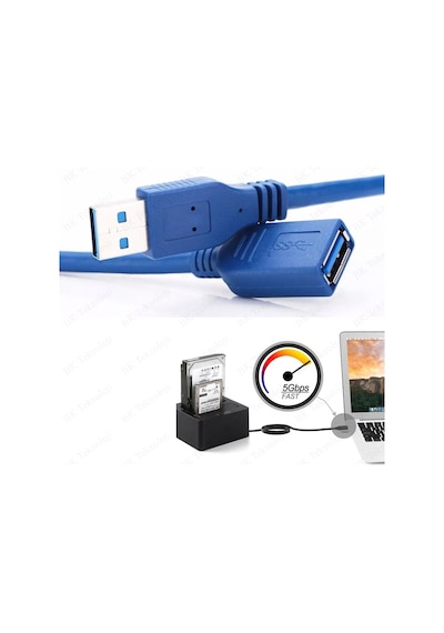 BK Teknoloji USB 3.0 Erkek / Dişi Uzatma Kablosu Genişletici  50 CM