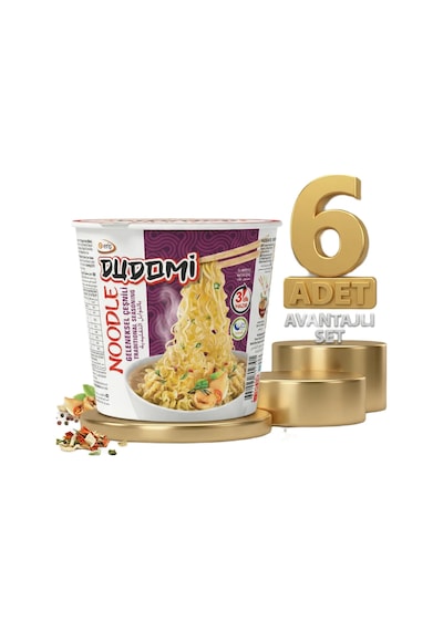 Dudomi Bardak Geneksel Çeşnili Noodle 6x60 Gr