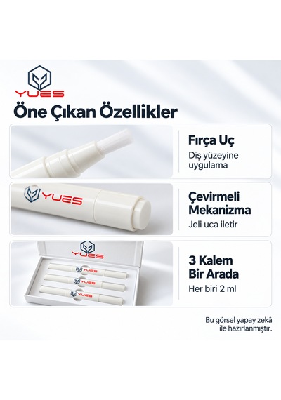 Yues Pap Diş Beyazlatma Kalemi 3'lü Set 3 X 2 Ml