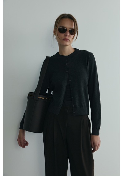 Suud Collection Antrasit Lea Triko Hırka