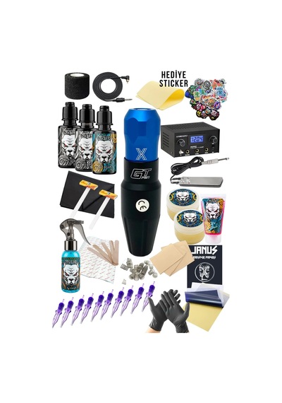 Ava Gt-xs Pen Blue Dövme Makinesi Seti Yeni Başlayanlar İçin Profesyonel Tattoo Seti