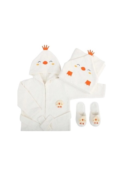 Bebitof Baby 30038 Civcivli Bornoz Seti Ekru