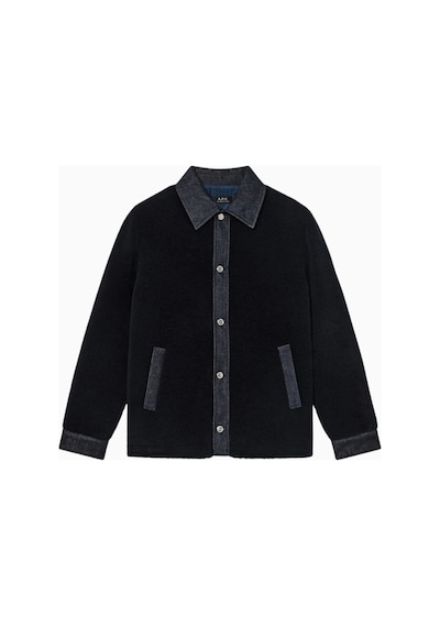 A.p.c Will Jacket Düz Kesim Klasik Yaka Raw Denim Detaylı Erkek Ceket Koyu Lacivert