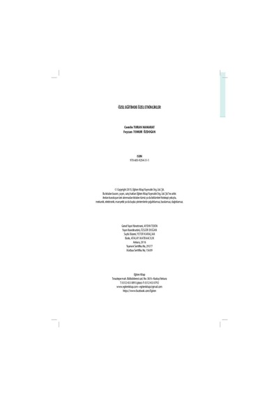 Özel Eğitimde Özel Etkinlikler - Cemile Turan Hamarat -  Feyzan Tomur Erdoğan - Eğiten Kitap