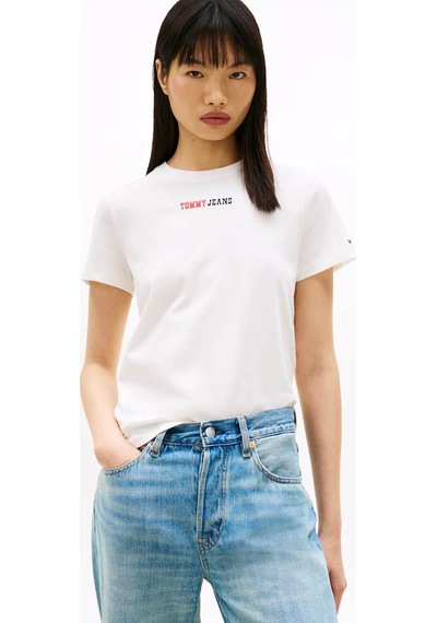 Tommy Jeans Kadın Tişört Dw0dw22277 Beyaz