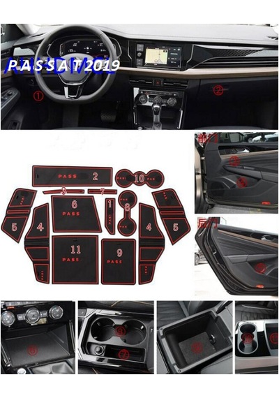 Vw Volkswagen Passat 2019 Araç Içi Silikon Kaymaz Ped Kaplama Set (548440438)