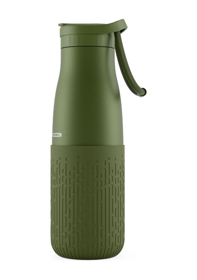 Puccon Pipetli 500 Ml Haki Paslanmaz Çelik Matara/suluk - Silikon Gövde Yağmur - 50017