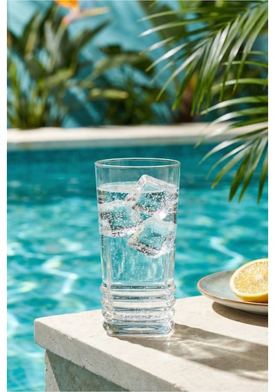 Lav Elegan Cam Meşrubat Bardağı 6'lı 335 ml (Su/Limonata/Kokteyl/Soğuk Kahve Bardağı)