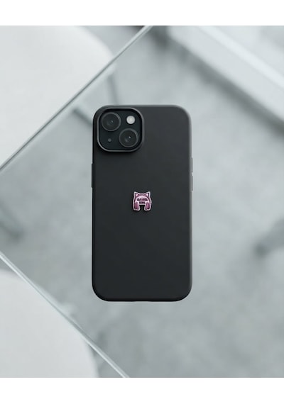 Gamer Girl Kulaklık Pembe Rengi Telefon Sticker 3d Metal Tasarım, Arka Süs A300151