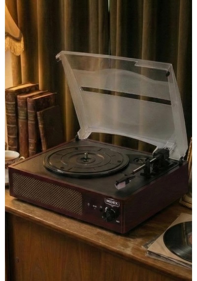 Mtx-303 Nostaljik Pikap Plak Çalar Şarjlı Bluetooth Aux Hoparlörlü 3 Devir İğne Dahil