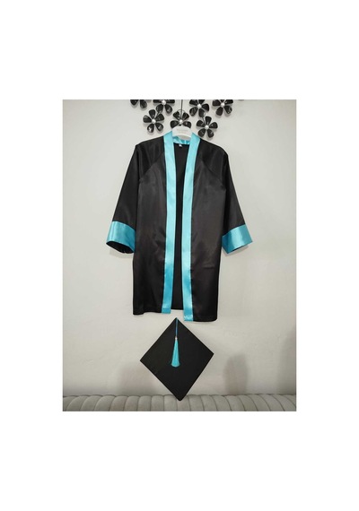 Bba Tulle Store 2 Li Set Turkuaz Mezuniyet Cübbesi,mavi Okul İçin Mezuniyet Cübbe-kep Mavi Mavi Bba Tulle Store 2 Li Set Turkuaz Mezuniyet Cübbesi,mavi Okul İçin Mezuniyet Cübbe-kep Mavi Mavi