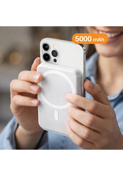 5000 Mah Magsafe Uyumlu Manyetik Kablosuz Şarjlı Powerbank 15w Hızlı Şarj Apple iPhone Uyumlu