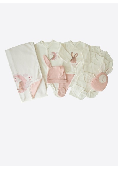 Kitikate Organik Sweet Rabbit 12'li Zıbın Set Ekru Ekru