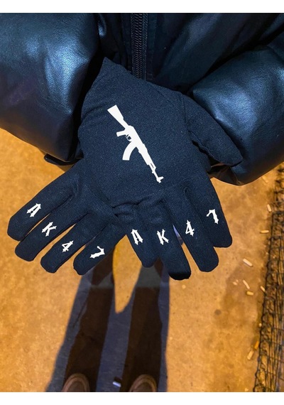 Ak-47 Reflektörlü Siyah Kumaş Eldiven-fosfor-esnek-kış-drill-kar-motor-bisiklet Siyah