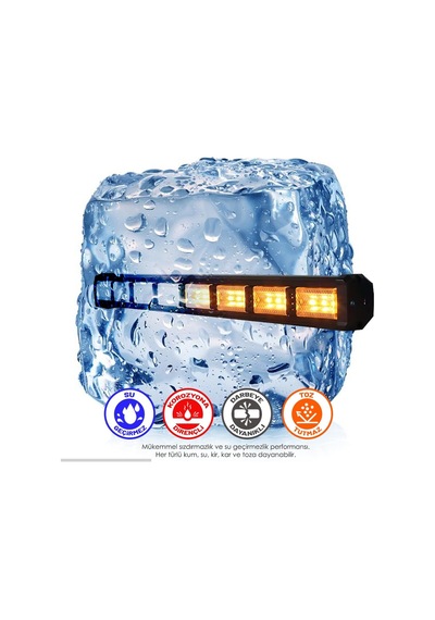 Cama Çakar Beyaz Turuncu Led Flaş Çakmaklık Girişl 114 Cm 19 Mod Araç İçi Ön Arka Cam Araç Dışı Tepe Izgara