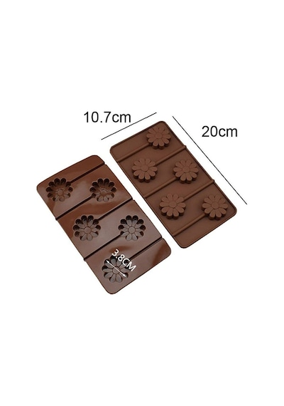 Silikon Çiçek Lolipop Şeker Izomalt Kalıbı 5'li Goldcakes
