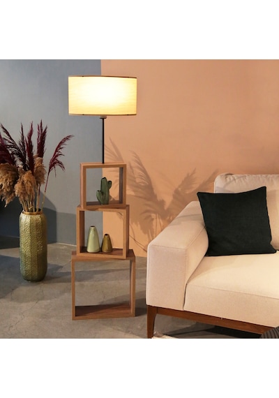Homing Kumaş Başlıklı Modern Raflı Lambader Ayd-2902